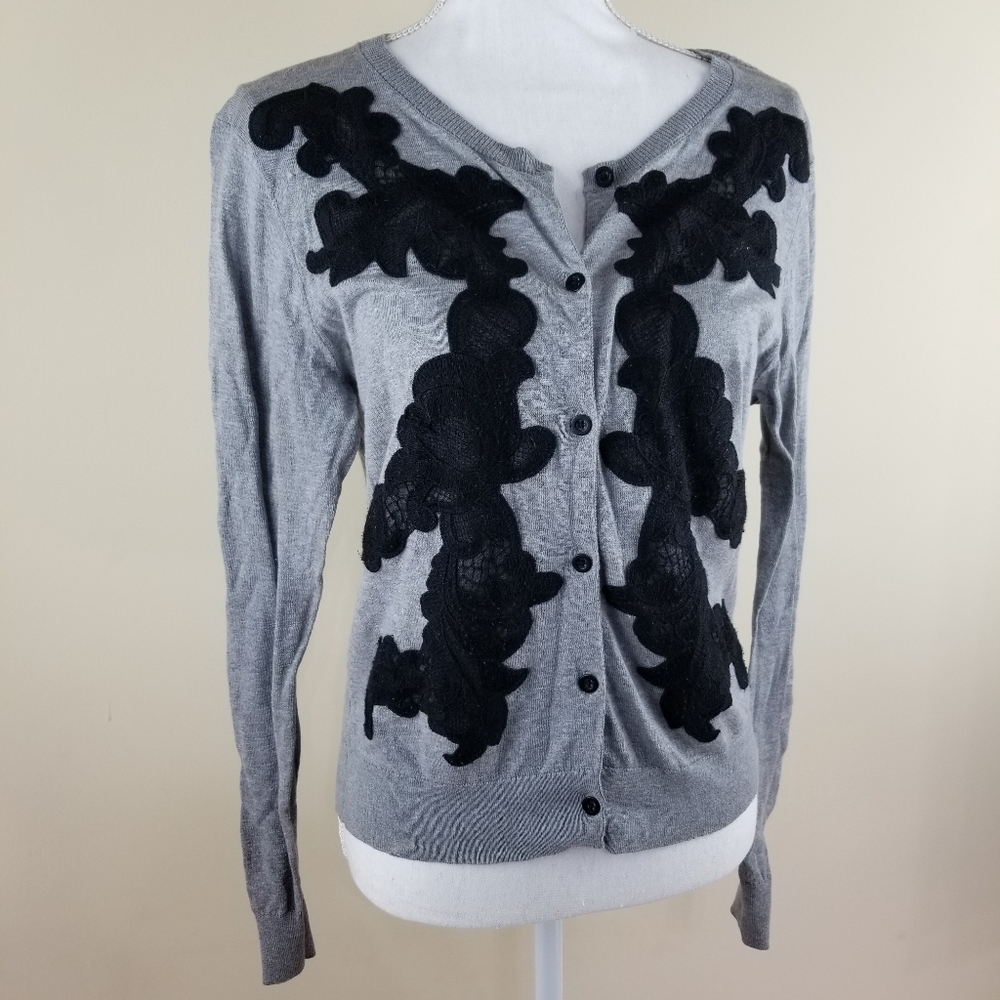 CAbi Lightweight Knit Sweater/Cardigan Grey M
